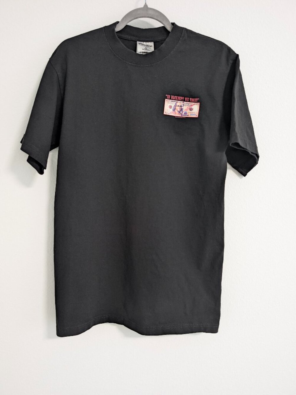 Shaka Wear Super Max Heavy Men's M Black Crew Neck Tee Benjamin Franklin Graphic